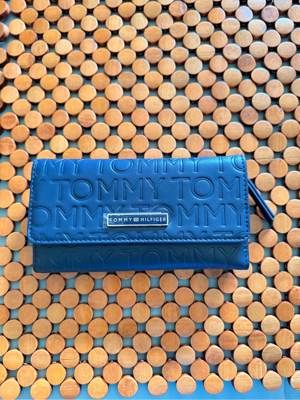 Tommy Hilfiger Embossed Royal Blue Trifold Wallet